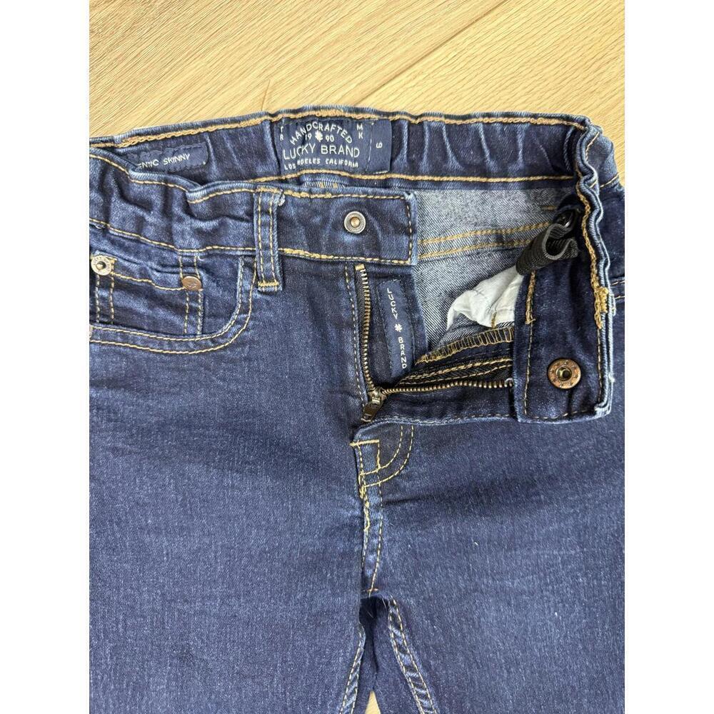Lucky Brand Jeans Youth 6 Blue Dark Wash Skinny Adjustable Waist Stretch Denim - Picture 4 of 8